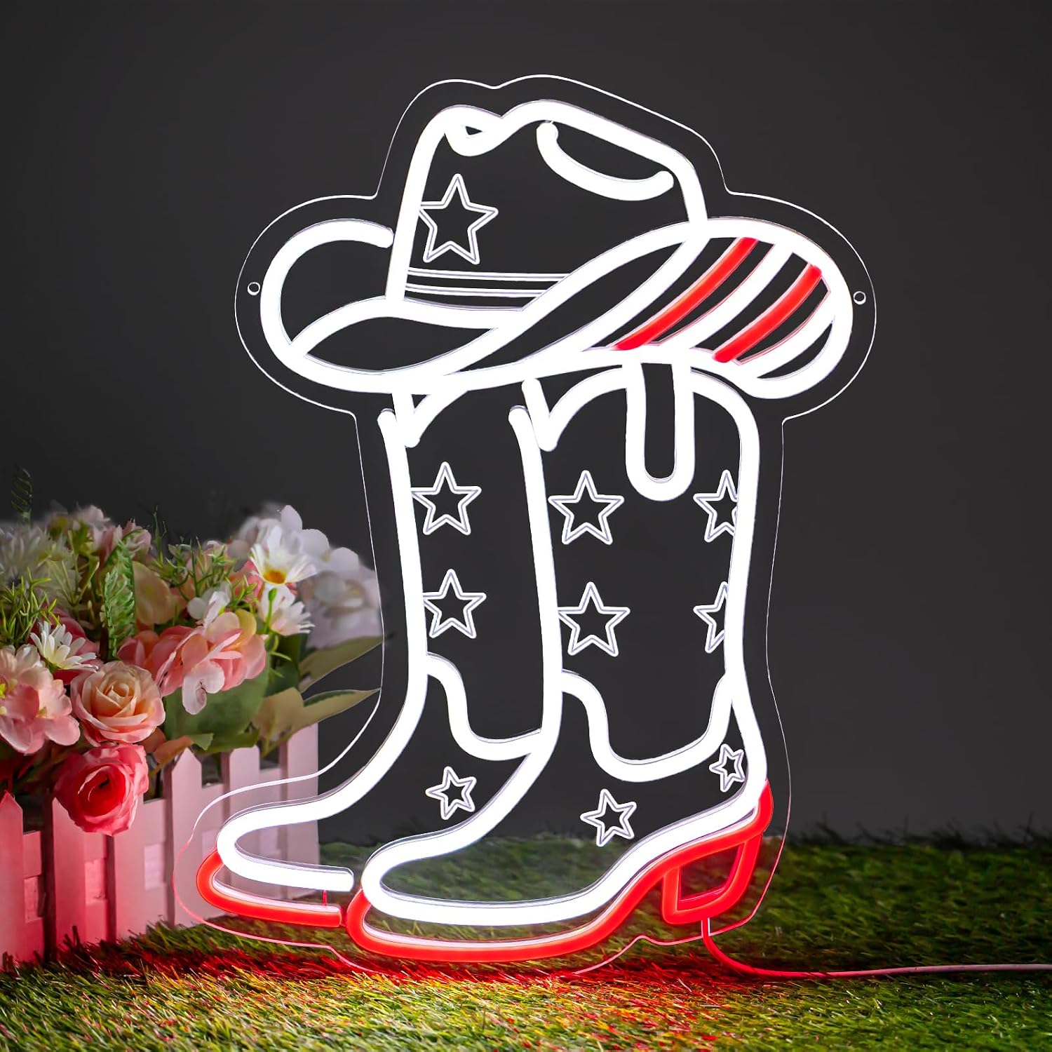 Boots - Cowboy Boots and Hat LED Neon
