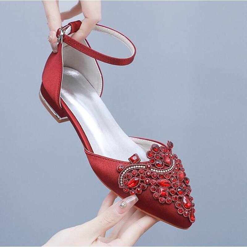 2cm Flat Heel Pointed Hollow S - Sandals 评论和价格
